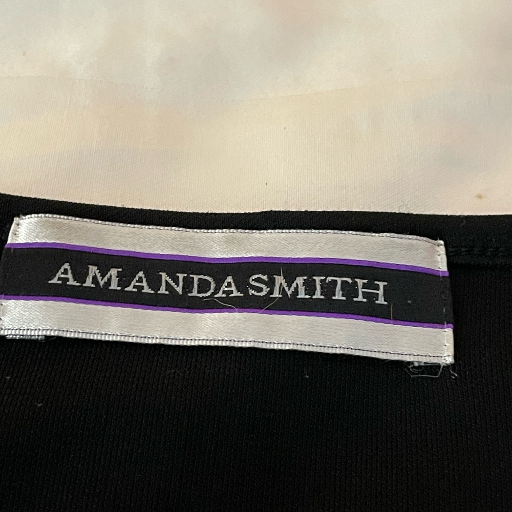 Amanda Smith black basic tank top Size medium polyester round neck sleeveless - Picture 11 of 11